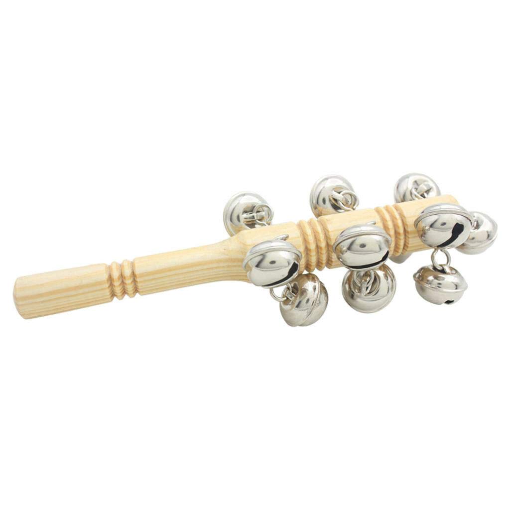 Hand Stick Bells Tambourines Baby Toddlers Early Learning Educational Toy