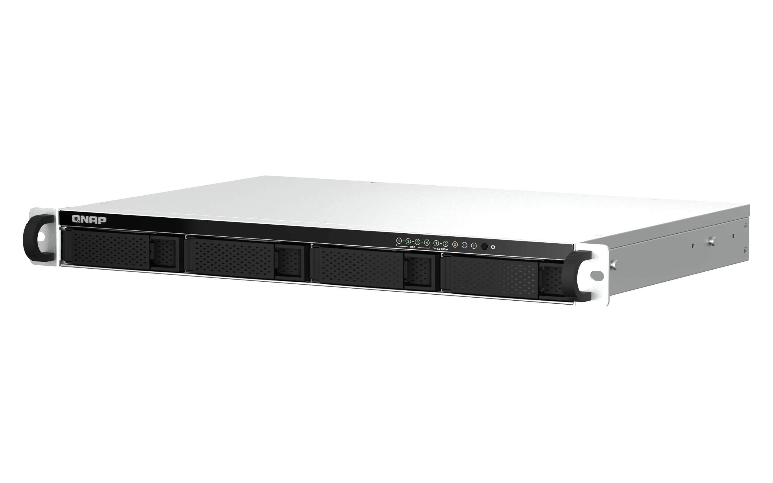 Qnap Ts 464Eu 8G Us 4 Bay High Speed 1U Short Depth Rackmount Nas With Dual 2.5Gbe, Intel Celeron Cpu, 8Gb Ddr4 Memory And 2.5Gb