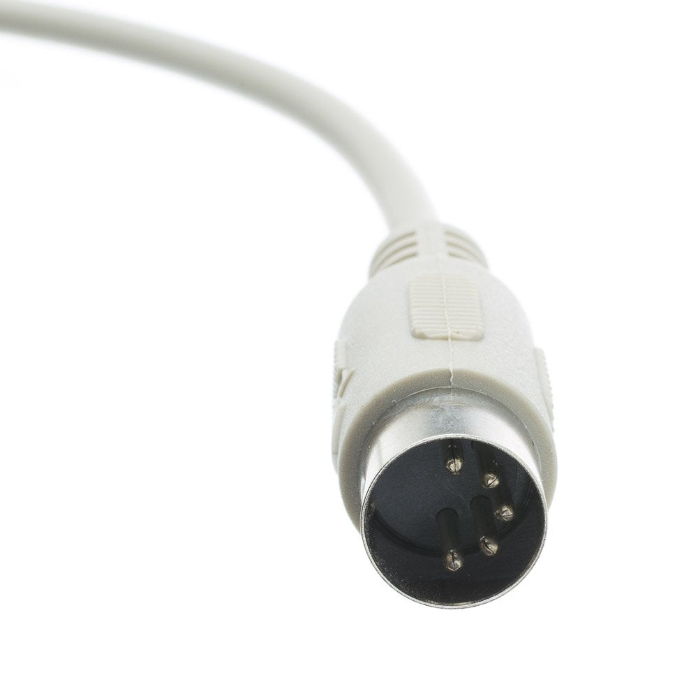 Cablewholesale At Keyboard Cable 6 Feet, 5 Pin Din To 5 Pin Din, Din5 Male With 5 Conductor Keyboard Cable, Beige