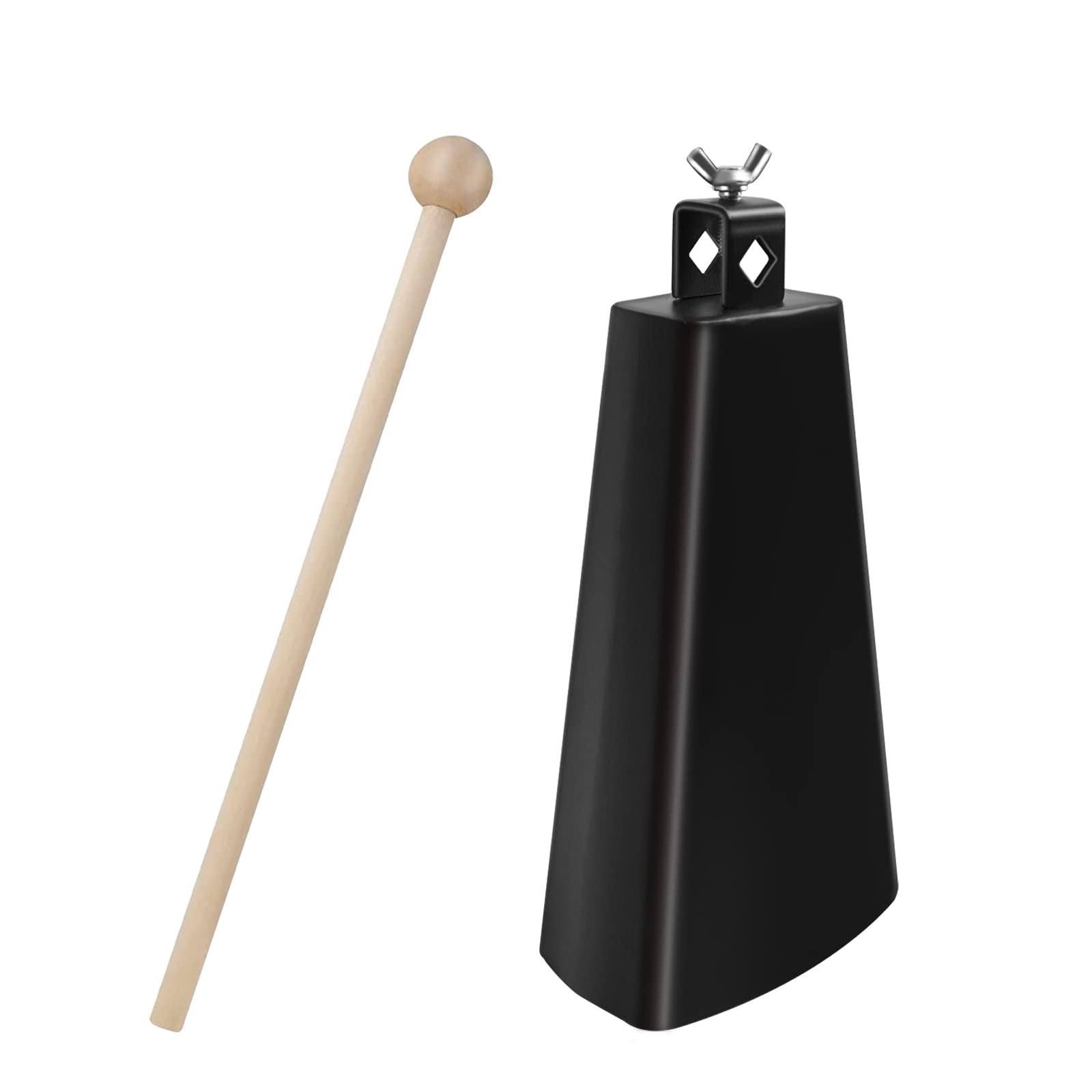 Soulmate Cowbell 8 Inch Metal Steel Cow Bells Instrument Noise Makers Cowbell Hand Percussion Cow Bell With Handle Stick For Dru
