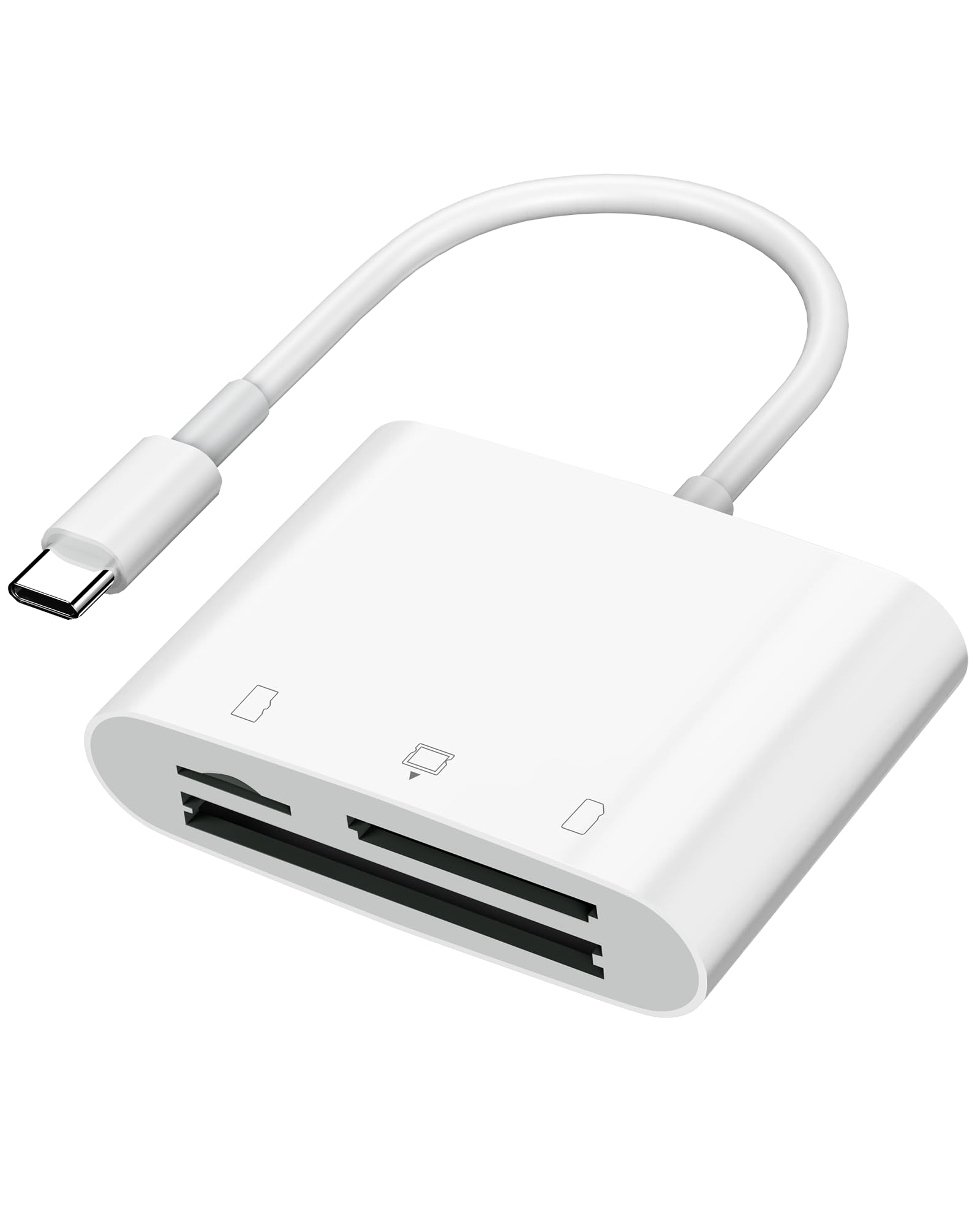 Sd Card Reader Usb C For Iphone 15/Android Phone/Ipad/Mac/Laptop, Three Card Slot Micro Sd Card Reader Supports Sd Micro Sd Cf C
