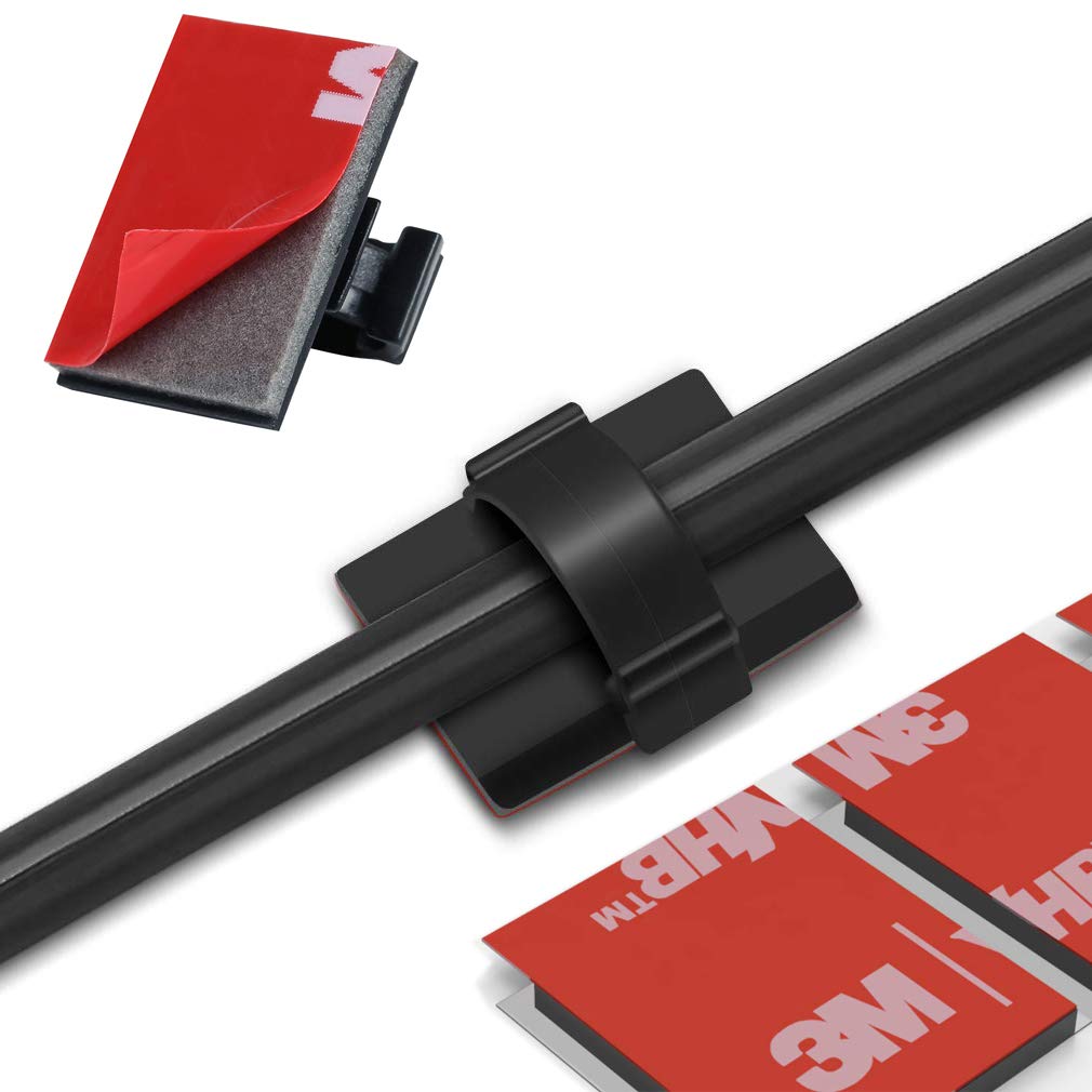 Cable Clips Adhesive Cord Organizer, Management 3M Cable Ties Wire Clips Organizer Cable Clamp Holders For Desk Car Tables Pc La