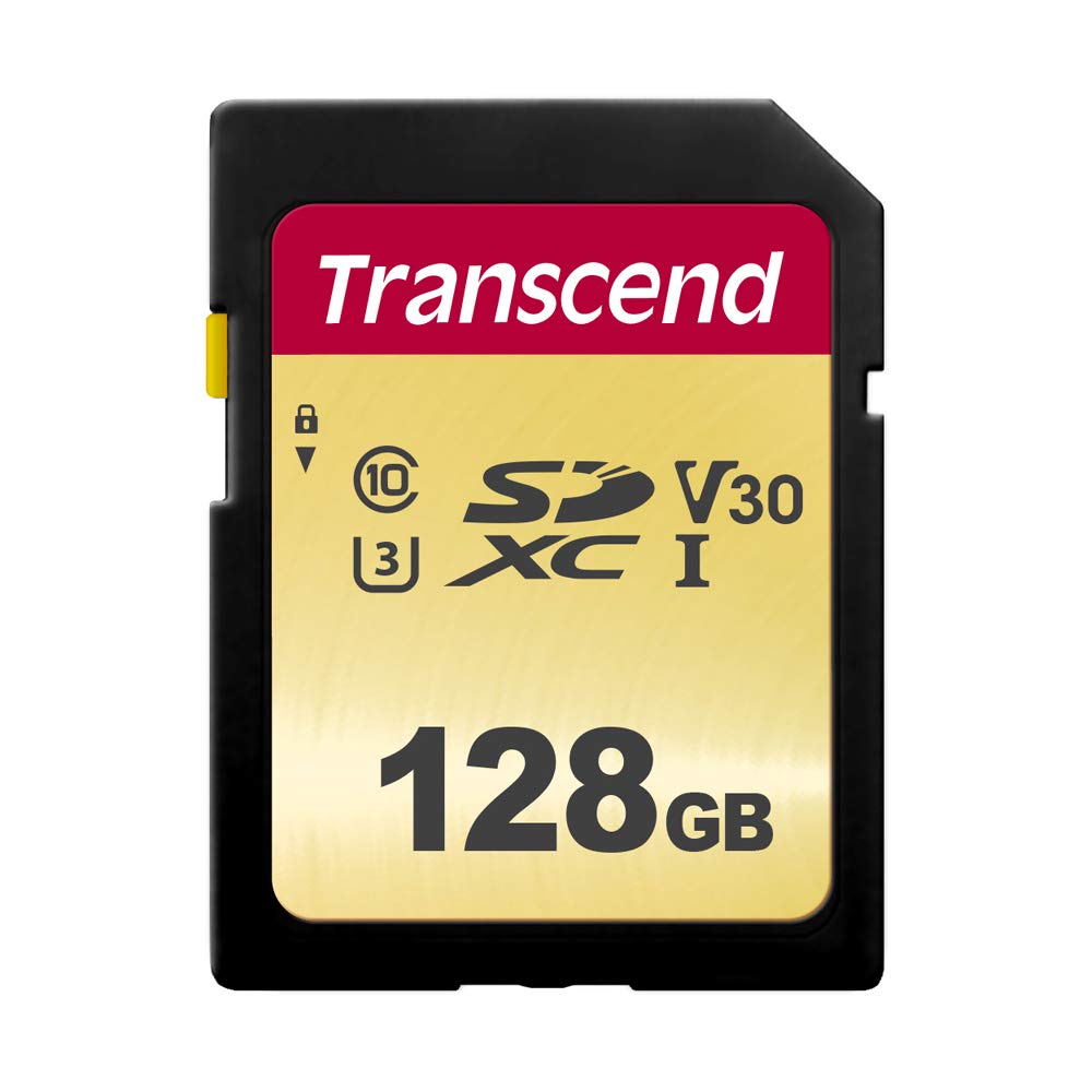 Transcend Ts128Gsdc500S E 128Gb Sdhc Class 10 Uhs I U3 V30 Mlc Memory Card