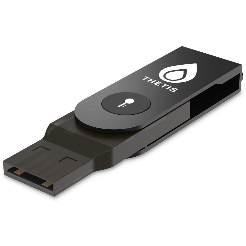 Fido2 Security Key [Folding Design] Thetis Universal Two Factor Authentication Usb (Type A) For Multi Layered Protection (Hotp) In Windows/Linux/Mac Os,Gmail,Facebook,Dropbox,Salesforce,Github
