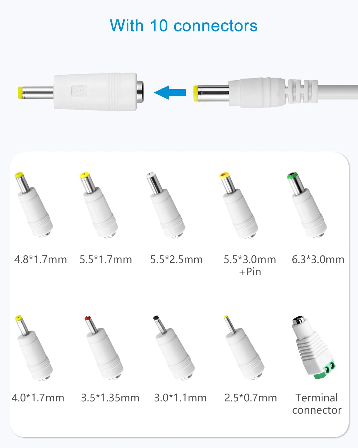 Alitove 12V 2A Power Supply 12 Volt Ac Adapter 100V~240V Ac To Dc 12V Power Adapter Cord 24W Ac/Dc Converter With 5.5X2.5 5.5X3.