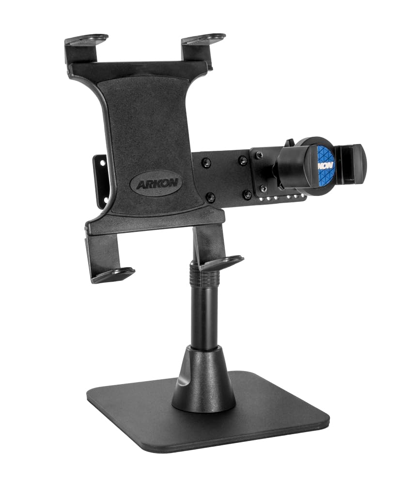 ARKON Mounts Content Creator Tablet and Phone Holder Stand, Height Adjustable Weighted Base Mount for Streaming, Content Creatio