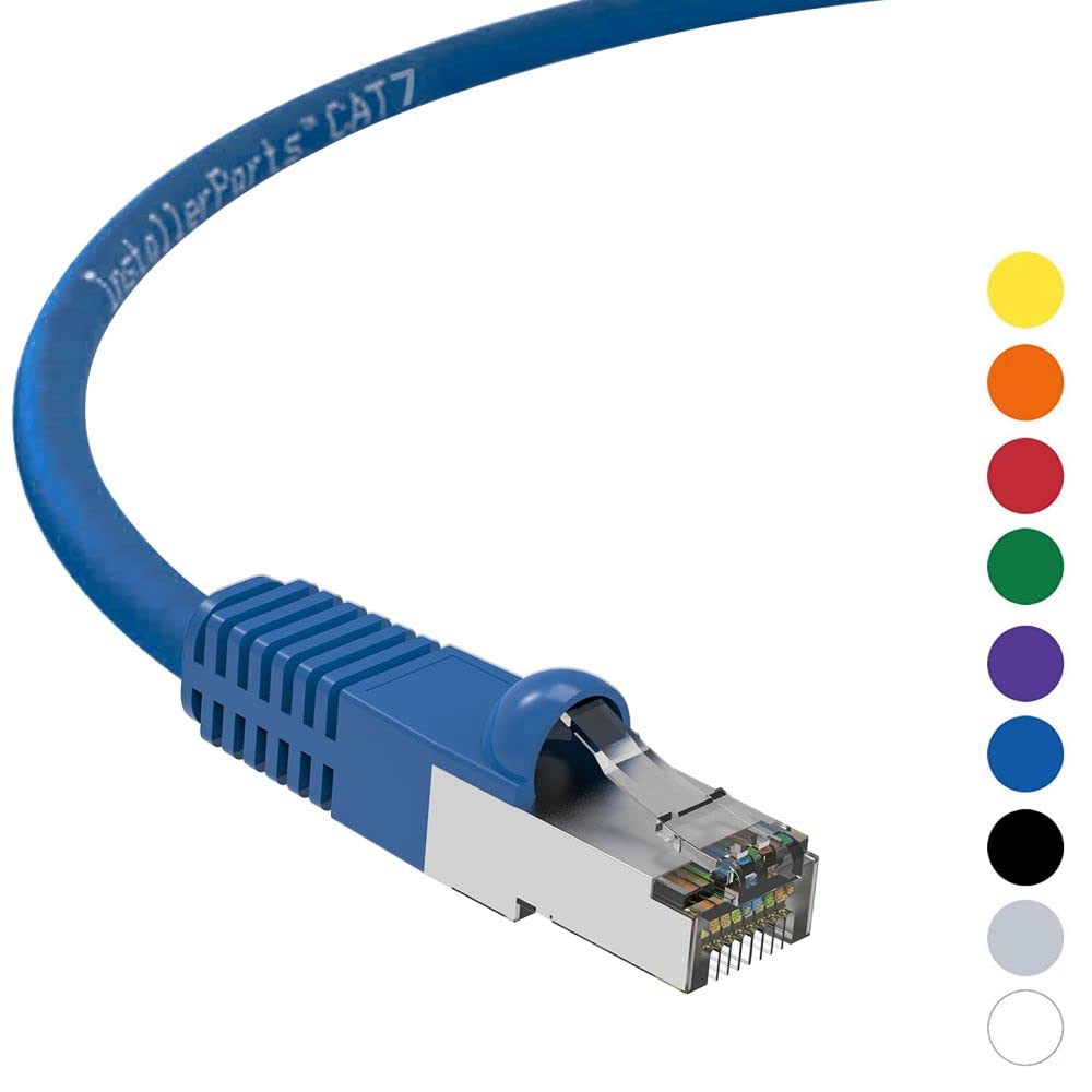 Installerparts Ethernet Cable Cat7 Cable Shielded (Sstp) Booted 25 Ft   Blue   Professional Series   10Gigabit/Sec Network/High