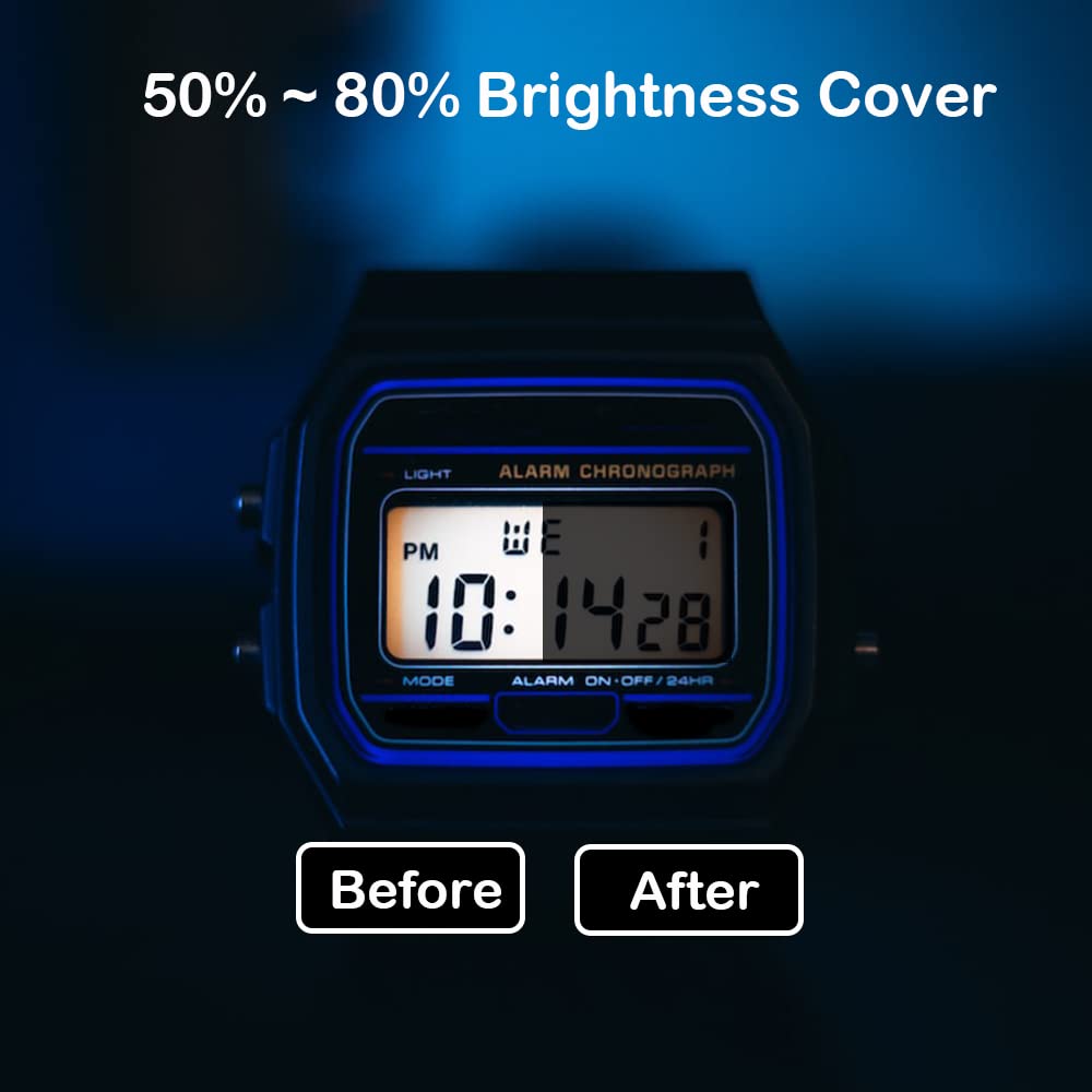 11.8X8.2 Inches Light Dimming Stickers Adhesive Film Light Blocking Cover Filter For Electronics, Alarm Clock, Monitor, Led Ligh
