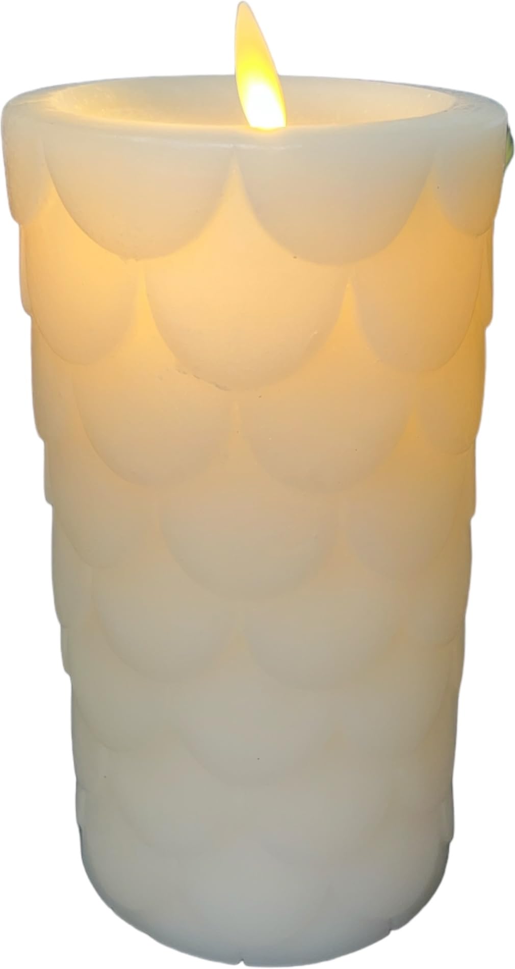 Luminara Flameless Led Candle Embedded Moving Flame Pillar Unscented Real Wax With Recessed Edge, Remote Ready, Timer (Marshmall