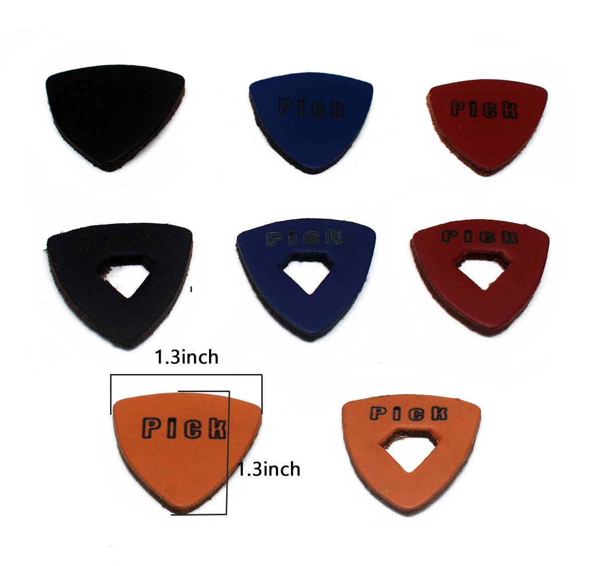 Tuoren Soft Leather Ukulele Picks Produces Richer Warmer Tone For Ukulele Guitar Bass 4Pcs Triangle Shape + 4Pcs Diamond Shaped