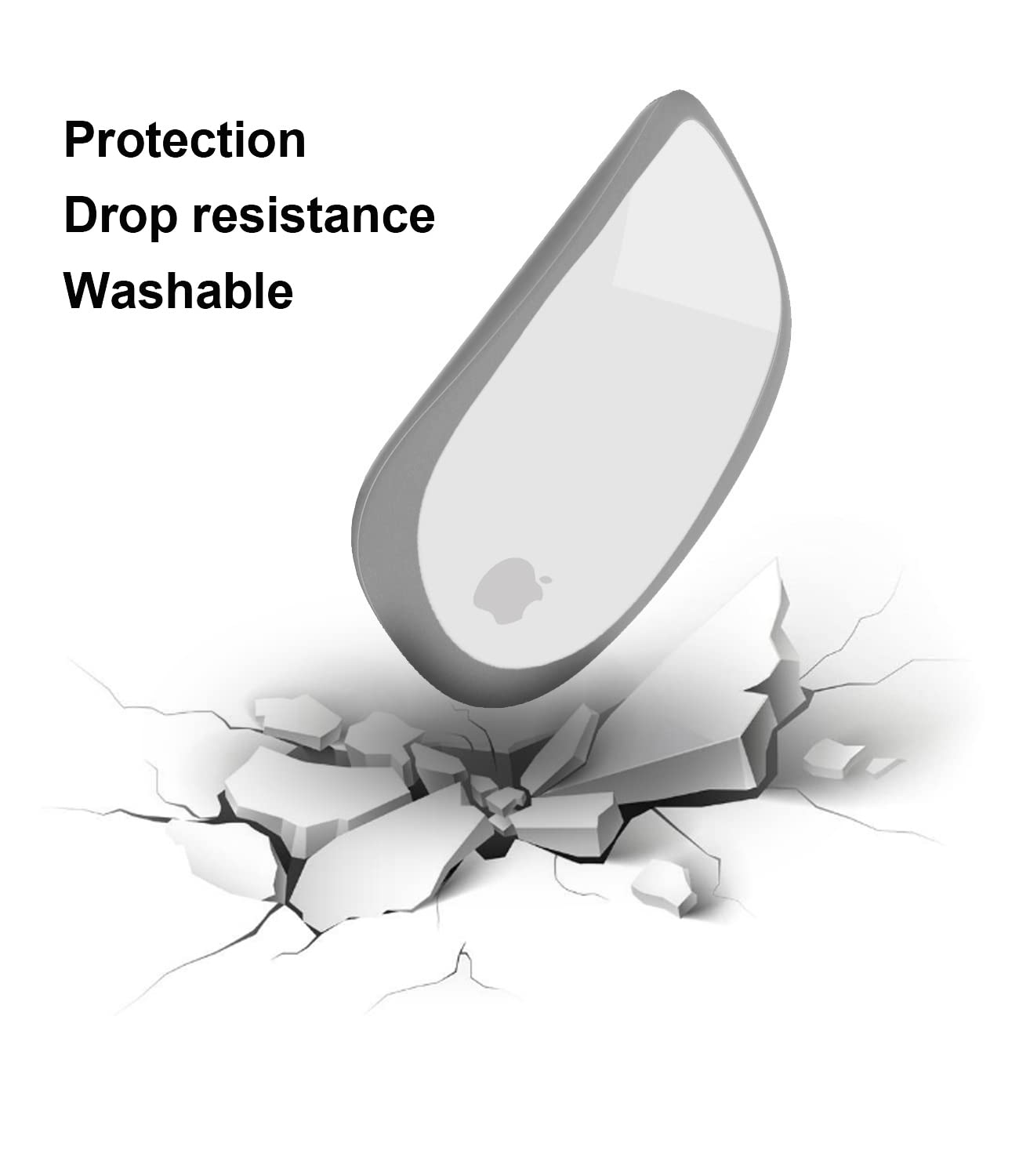 Uqy Protective Case For Apple Magic Mouse 1&2, Drop Resistant, Wear Resistant Mouse Accessories Silicone Cover (White)