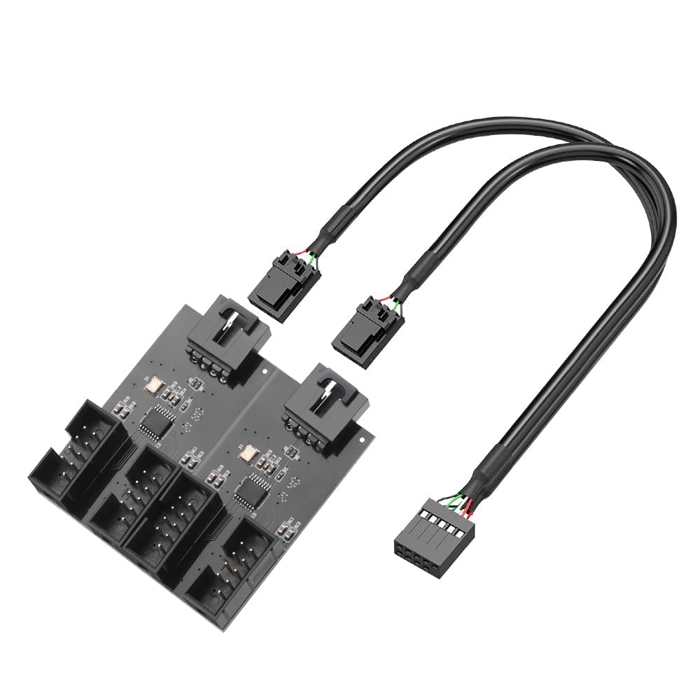 Kartoman 9Pin Internal Usb 2.0 Header Splitter For Pc Motherboard Male 1 To 4 Female Extension Cable Connector Adapter