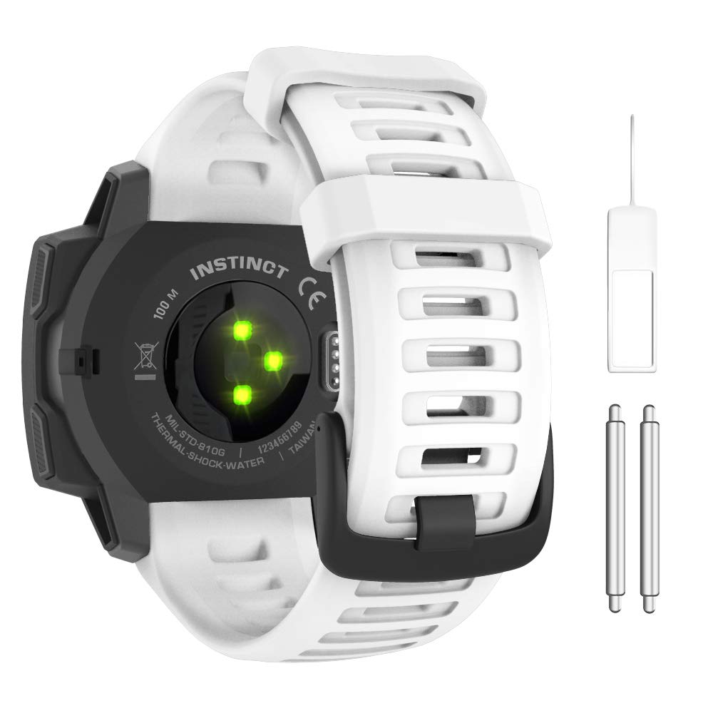 Moko Watch Strap Compatible With Garmin Instinct, Instinct Tide, Tactical, Solar, 2 Sports Gps Smart Watch, Soft Silicone Adjust