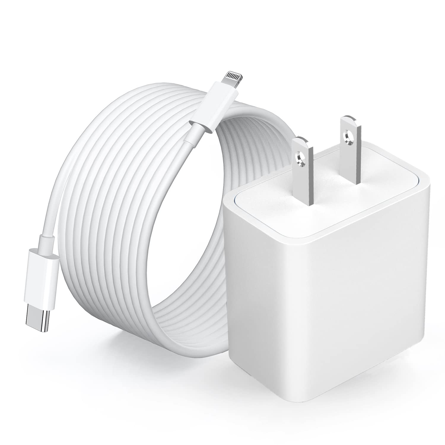Iphone Fast Charger,10Ft Iphone Charger Fast Charging 20W Pd Usb C Wall Charger Plug Type C Power Adapter Lightning Cable Cord C