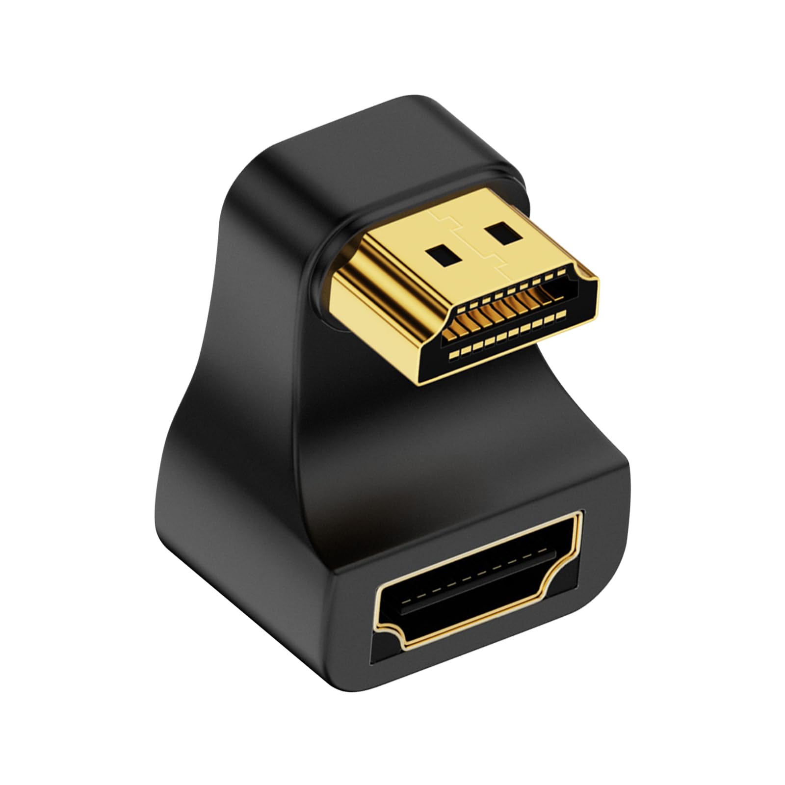 Poyiccot 8K HDMI U Shape Adapter, 48Gbps 8K@60Hz, Down Angle 180 Degree HDMI Male to Female Extension Adapter Extender with LED 