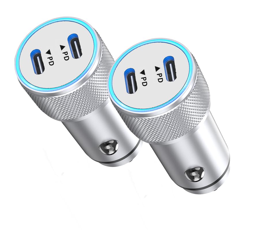 Iphone 15 Car Charger,2Pack 40W Dual Port Fast Usb C Car Charger Fast Charging Pd3.0 Car Charger For Iphone 15/15 Pro/15 Pro Max