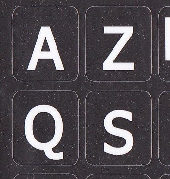 French Azerty Large Lettering (Upper Case) Keyboard Sticker Non Transparent Black