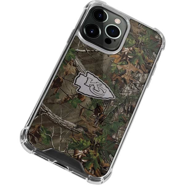 Skinit Clear Phone Case For Iphone 14 Pro   Officially Licensed Nfl Kansas City Chiefs Realtree Xtra Green Camo Design