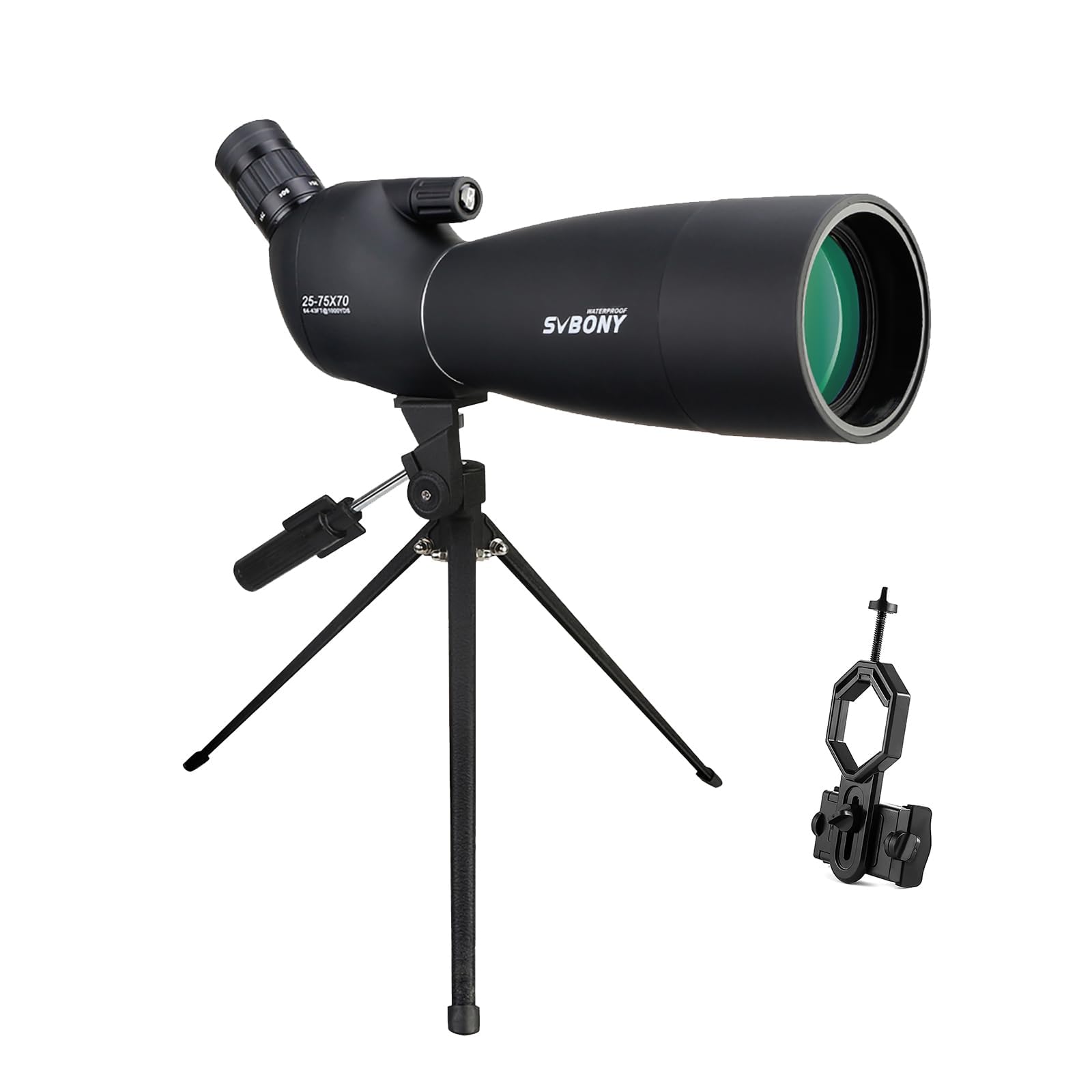 SVBONY SV28 25-75x70 Spotting Scopes, HD Spotting Scope with Tripod, Long Range Spotter Scope with Phone Adapter for Bird Watchi