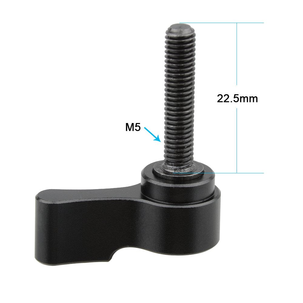 Camvate M5 Male Threading(22.5Mm Long) Rotating Knob Adjustable Thumb Lever Screw (Black) - 1511