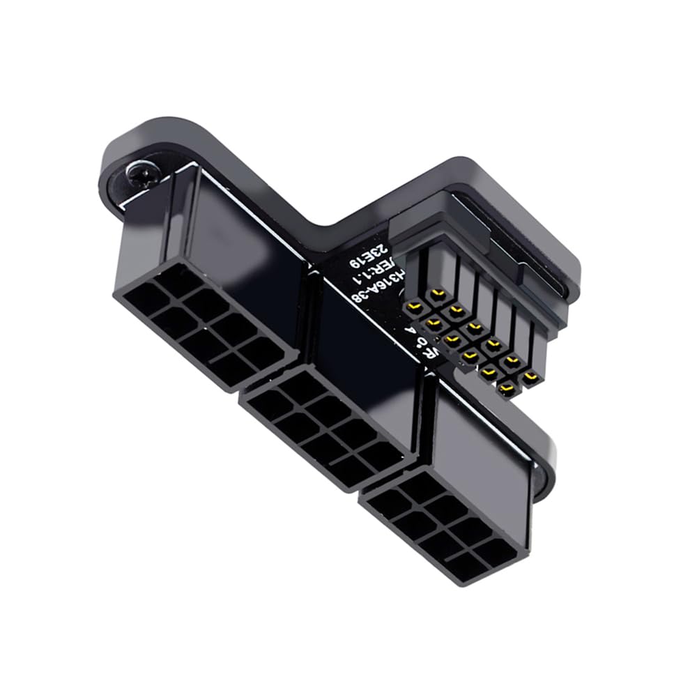 Nfhk 12Vhpwr Atx3.0 Pci E 5.0 Power Modular To Three Atx 8P Adapter For 4080 5090Ti 16Pin 12+4P Graphics Card Down Angled 90 Deg
