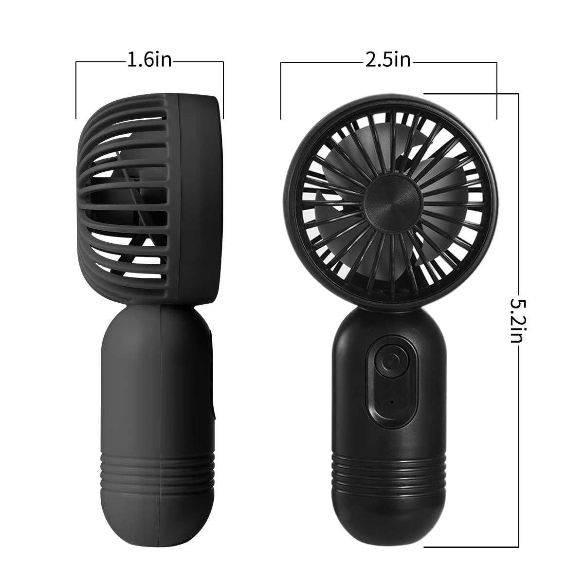 [Portable Mini Fan 3 Pack] Handheld Personal Small Fan With 3 Speed For Travel, Usb Rechargeable Battery Operated Eyelash Fan, B