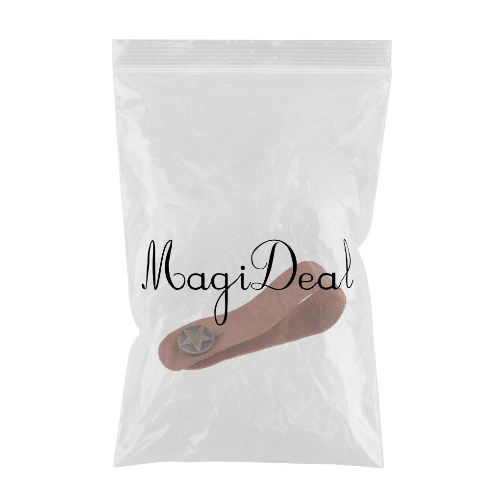 SECRET DESIRE Leather Strap Hook Neck Strap Button For Acoustic Classical Guitar Brown