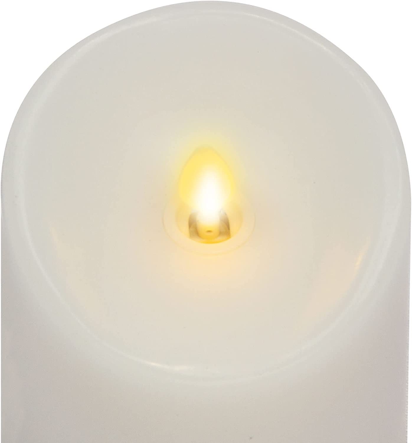 Luminara Color Changing Flameless Candle Led Moving Flame Pillar With 18 Button Remote Control, Scalloped Edge, Real Wax, Unscen