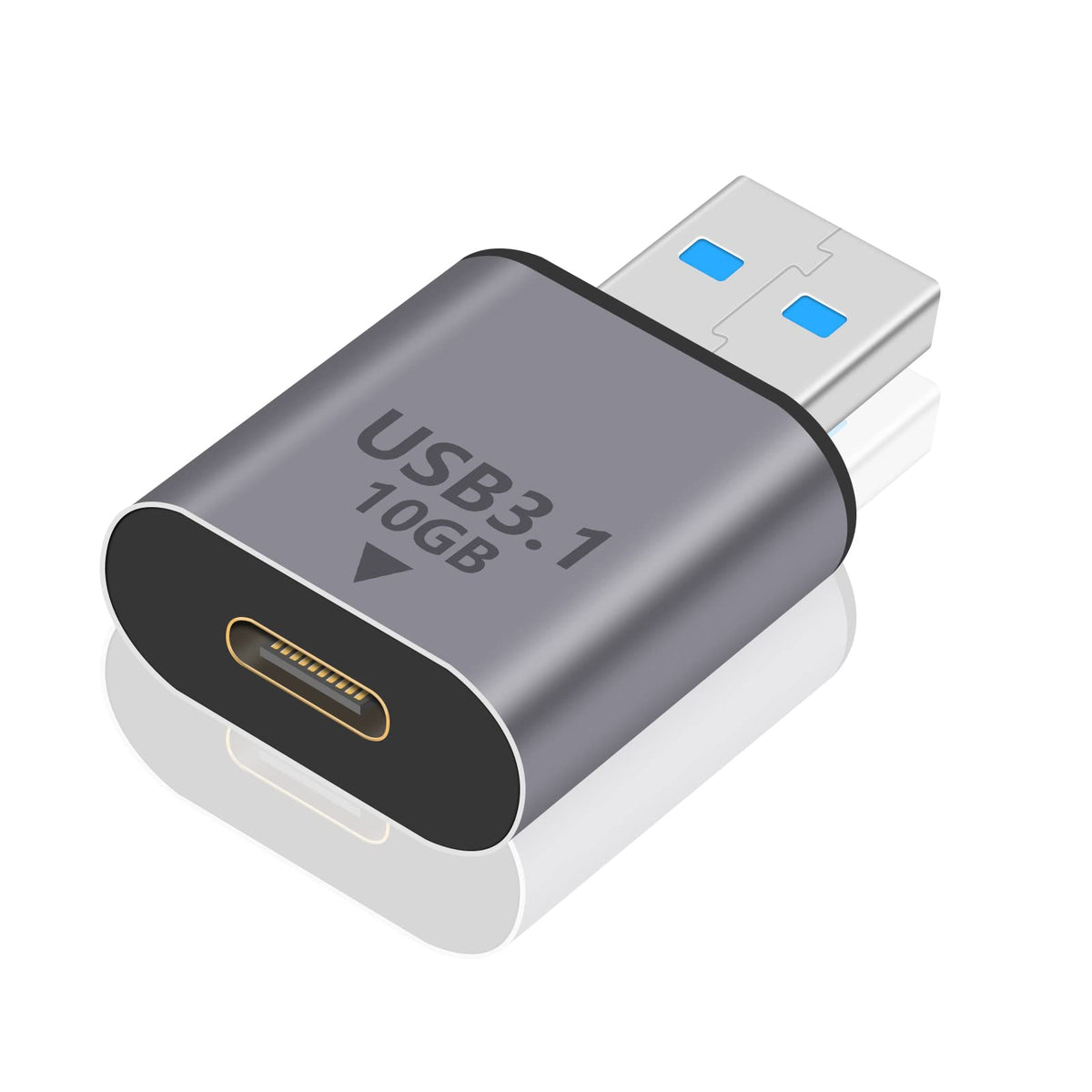 Poyiccot Usb 3.1 To Usb C Adapter 10Gbps, Usb C To Usb Adapter 3.1 Gen 2, (1Pack) Usb C Female To Usb Male Adapter Double Sided Superspeed Data Sync & Charging For Laptop, Pc, Power Bank