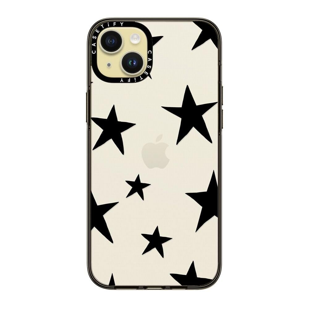 Casetify Compact Case For Iphone 15 Plus [2X Military Grade Drop Tested / 4Ft Drop Protection]   Stars Black   Clear Black