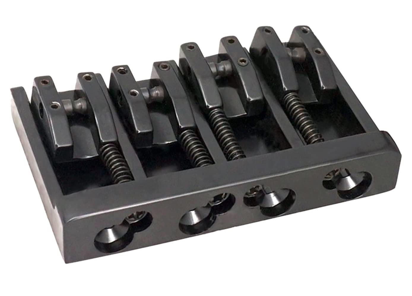 Vintage 4 String Bass Bridge Tailpiece A Style Roller Saddle Bridge Top Load Or String Through Body (Black)