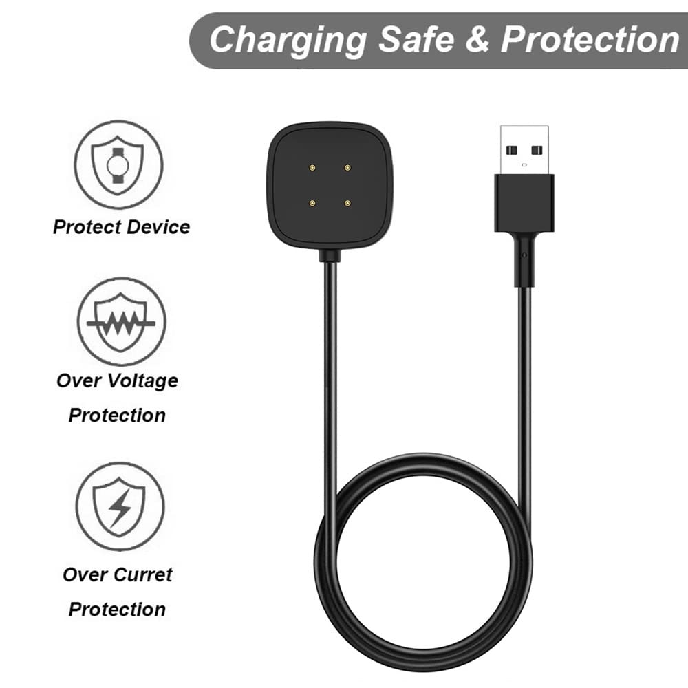 Emilydeals Charger For Fitbit Sense/Sense 2/Versa 3/Versa 4, Replacement Usb Charging Cable Cord For Fitbit Smart Watch [3.3Ft/1