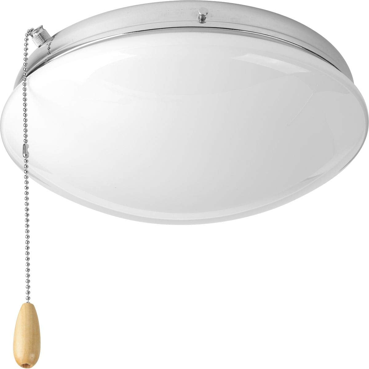 Progress Lighting P2602 15Wb Airpro Collection Universal Opal Glass Ceiling Fan Light Kit, 2 Light, Polished Chrome