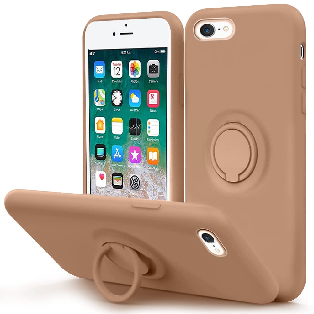 Mocca Compatible With Iphone Se 2022 Case 4.7Inch,Iphone Se3 Case,Iphone Se 2020 Case/Iphone 8 Case With Ring Kickstand | Microf