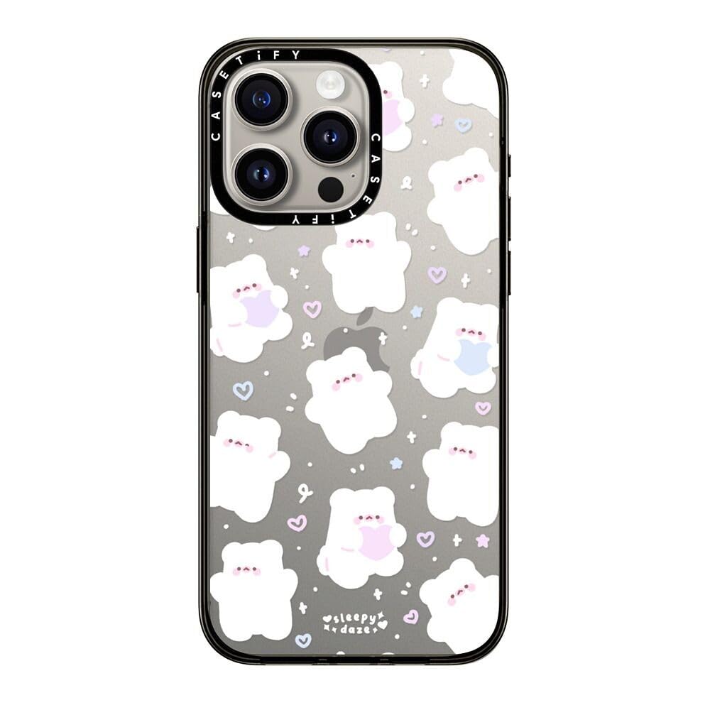 Casetify Compact Case For Iphone 15 Pro Max [2X Military Grade Drop Tested / 4Ft Drop Protection]   Mochi Doodles   Clear Black