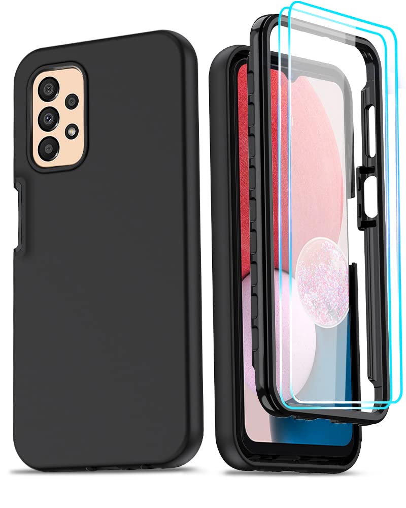 Leyi For Samsung Galaxy A13 5G Case: Galaxy A13 5G Case With [2 X Tempered Glass Screen Protector], Full Body Shockproof Soft Li