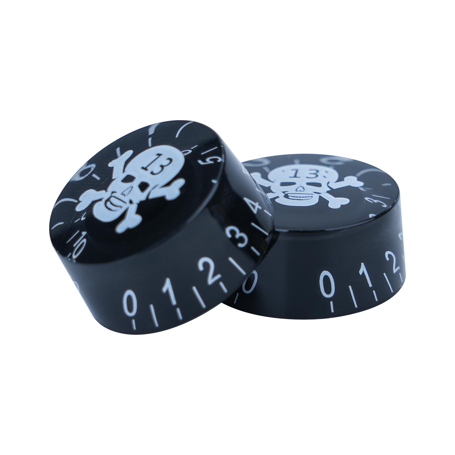 Xiyangjuan 4Pcs Skull Guitar Knobs Black White Cartoon Top Hat Speed Volume Tone Control Knobs For Lp Style Electric Guitar Repl