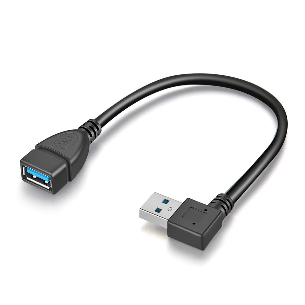 Urwoow 2 Pack Superspeed Usb 3.0 Angle Male To Female Extension Cable Convertor Adapter Extender Cord Left And Right Angle One E