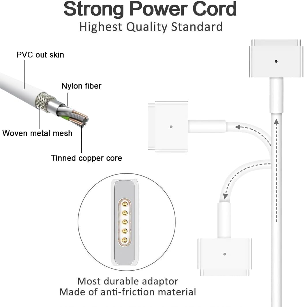 Mac Book Pro Charger, 60W Power Adapter T Type Magnetic Connector Charger Compatible With Mac Book Pro Retina 13 Inch And Mac Bo