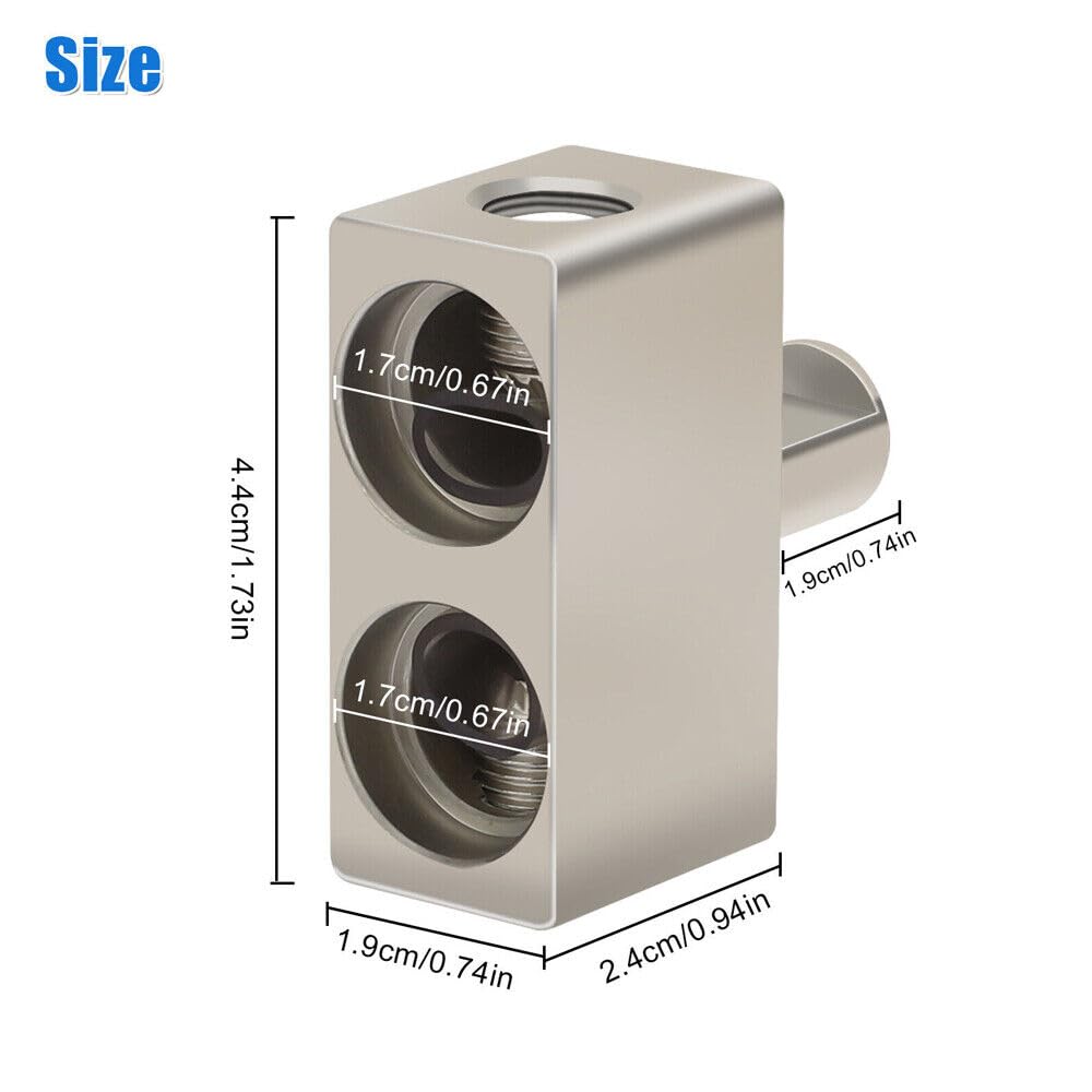 4Pcs Car Audio Power/Ground Dual 1/0 Gauge To 1/0 Gauge Offset Amp Input Reducers