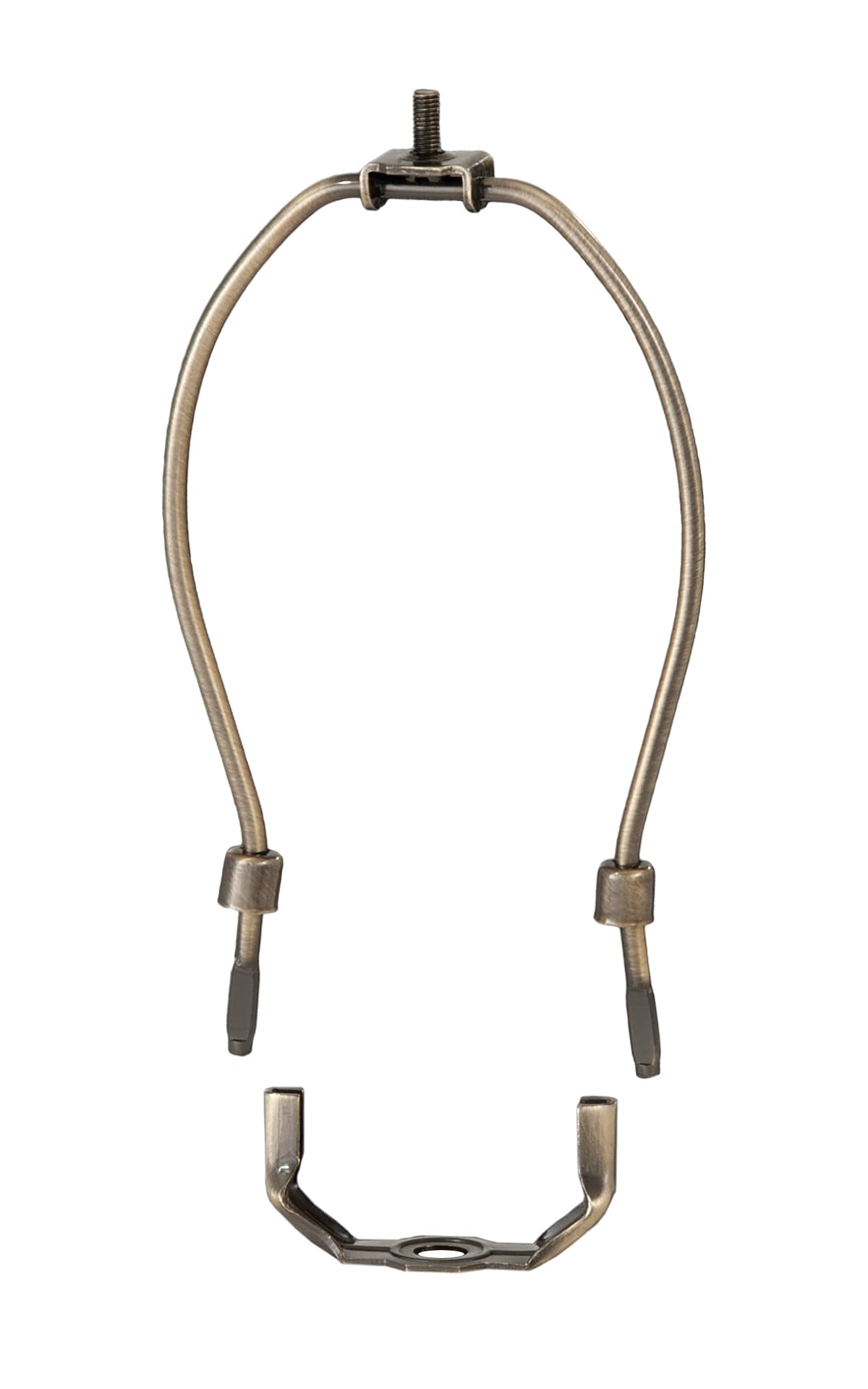 B&P Lamp 8 Inch Heavy Duty Lamp Harp, Antique Brass Finish