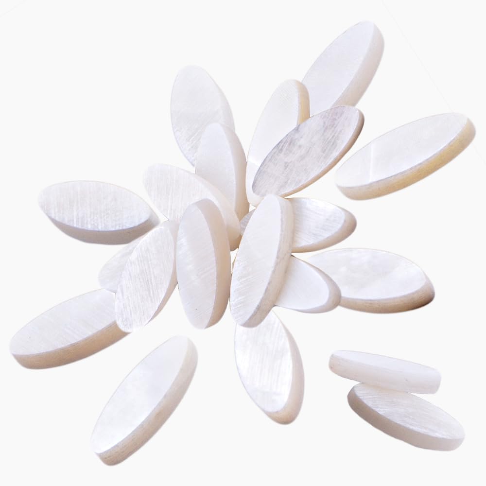 White Pearl Oblong Inlays Dots For Guitar Fingerboard Maker (Pack Of 10)