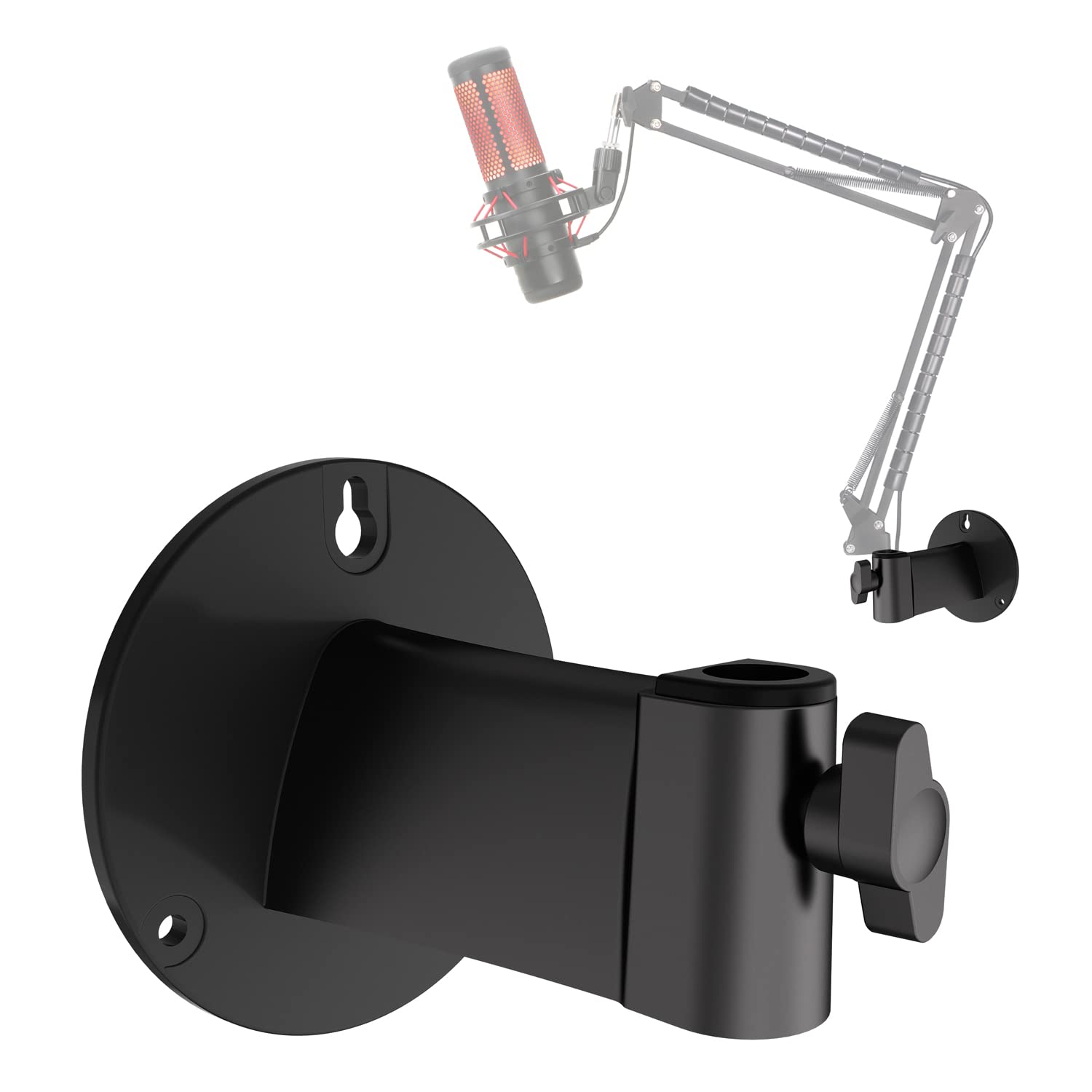 YOUSHARES Wall Mount Boom Arm - Microphone Holder for Stand, Vertical Surface Mount and Freely Swiveling Metal Clip Suitable for