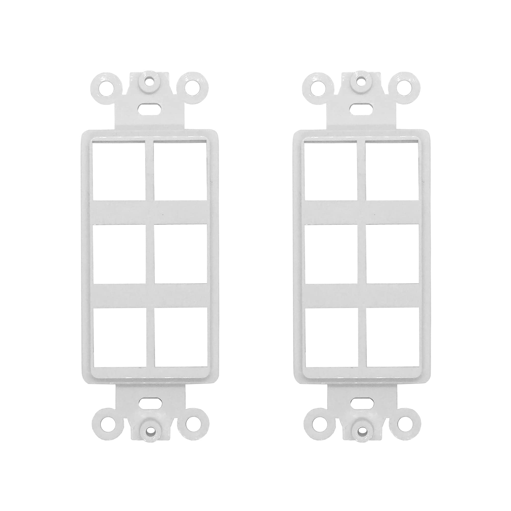 Quickport Decora Keystone Insert, 6 Port, 2 Pack White