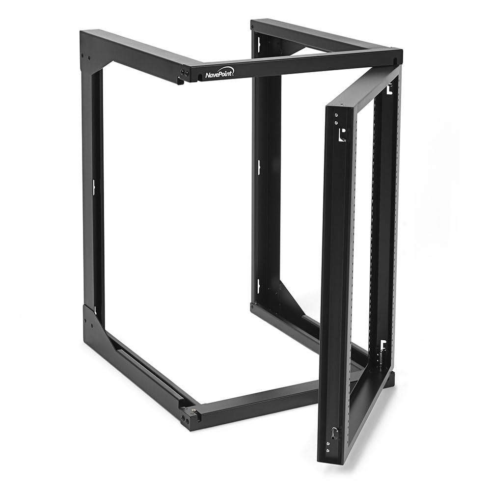 Navepoint 15U Server Rack With Swing Gate   15U Wall Mount Rack For 19 Inch It Equipment Open Frame Rack   Network Rack Wall Mou