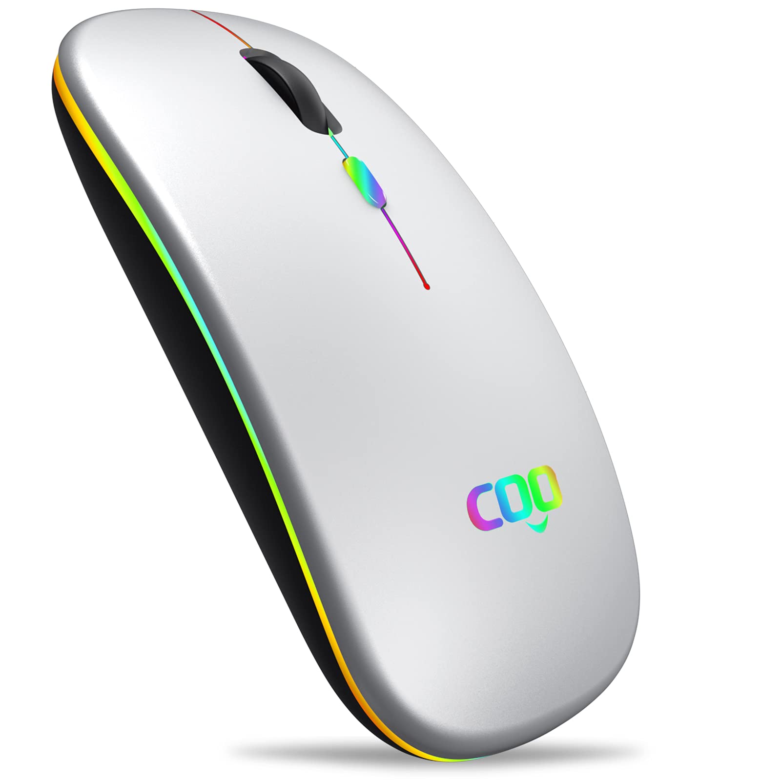 Coo Wireless Mouse, Led Slim Dual Mode(Bluetooth 5.1 And 2.4G Wireless) Rechargeable Led Wireless Mouse With 3 Adjustable Dpi Fo
