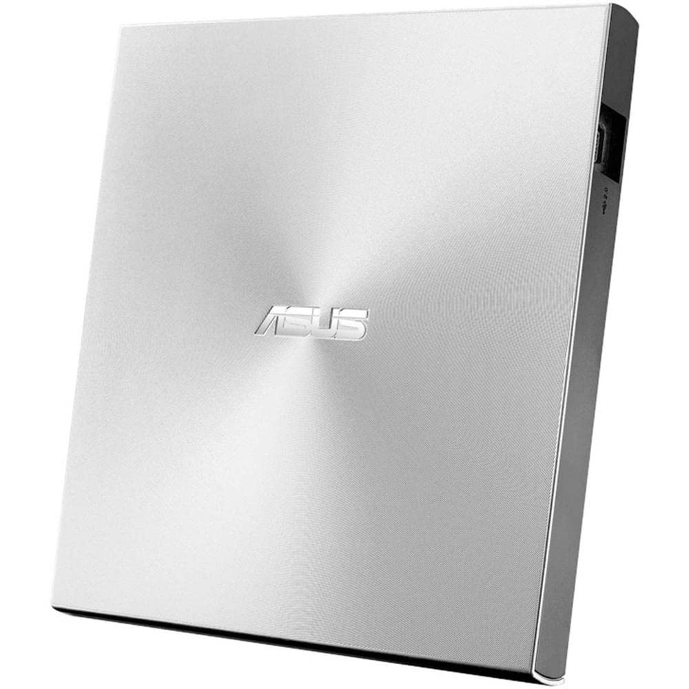 ASUS ZenDrive Silver 13mm External 8X DVD/ Burner Drive +/RW with MDisc Support, Compatible with both Mac & Windows and Nero B