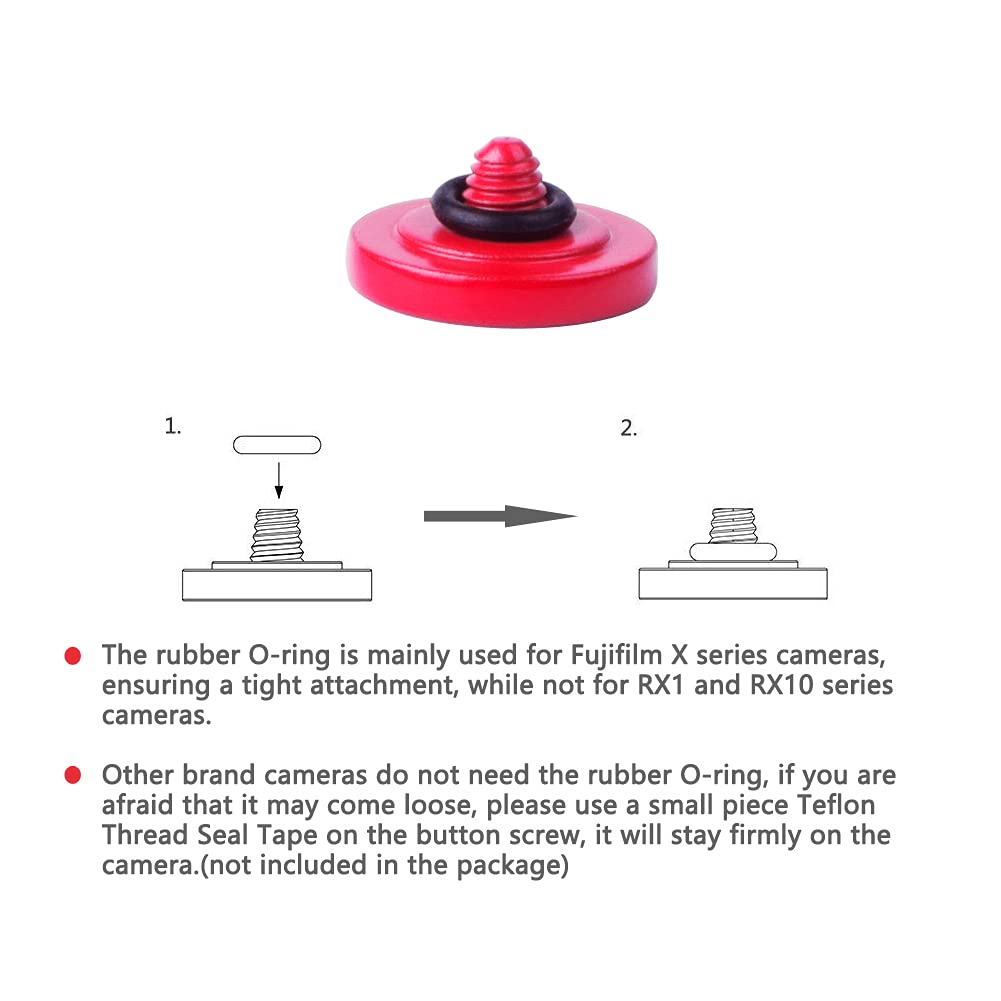 Vko Red Metal Soft Shutter Release Button,Delicate Camera Shutter Button 11Mm Concave Surface(2 Pack)