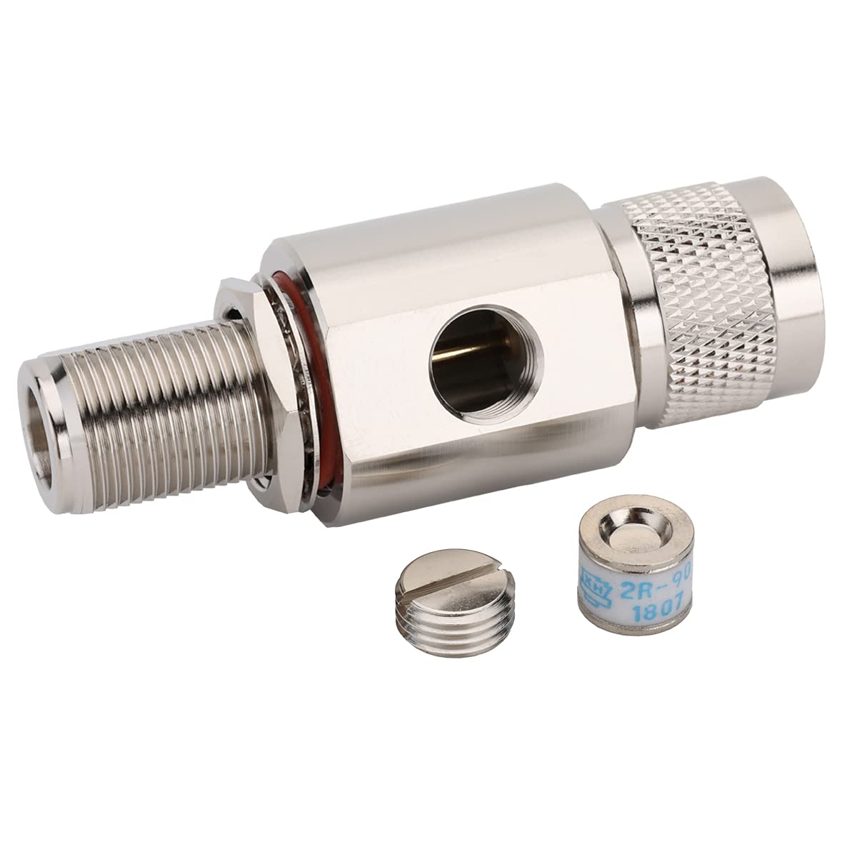 N Lightning Arrestor Female To Female Bulkhead Dc 3Ghz 90V Gas Tube Discharge 50 Ohm Rfetomax N Type Coaxial Lightning Arrester