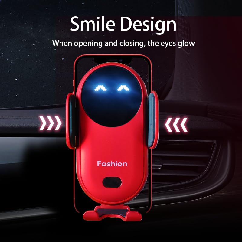 Carrotech Wireless Car Charger Mount, Cute Car Phone Holder, Automatic Clamping Air Vent Dashboard Smart Phone Holder For Iphone